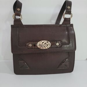 Brighton Brown Leather "Purse Wallet Organizer" Crossbody Bag